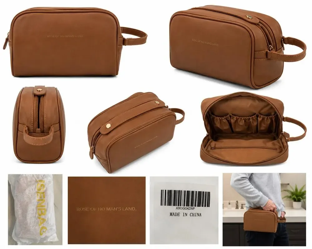 Brown Travel Shaving Bag / Toiletry Organizer – New